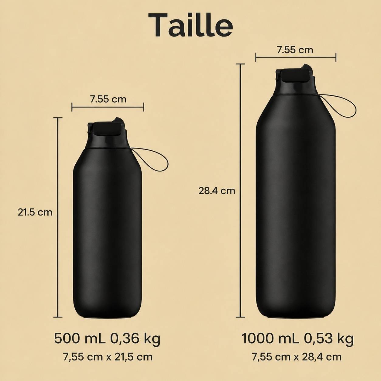 Bouteille Isotherme Acier Inoxydable Bouchon Sport Anse Transport Brosse Nettoyage Sans Condensation - Image 6