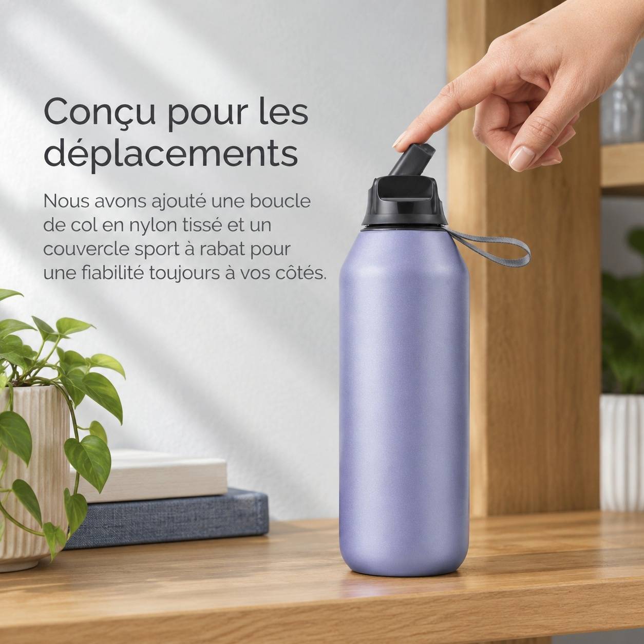 Bouteille Isotherme Acier Inoxydable Bouchon Sport Anse Transport Brosse Nettoyage Sans Condensation - Image 4