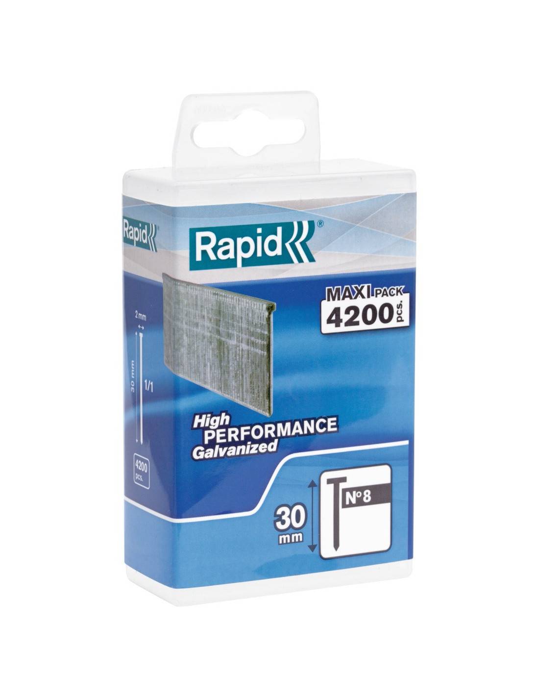 Rapid - Pointes Galvanisées Rapid 8/30mm Galvanisation Durable - Rapid - Image 1