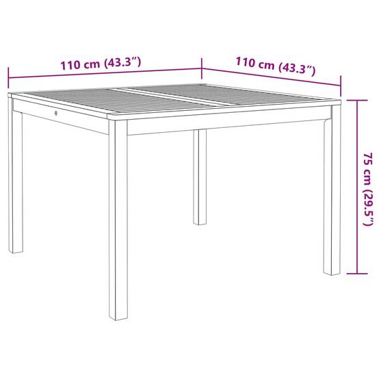Ensemble de 5 pcs table de jardin avec chaises - mobilier de jardin Bois d'acacia solide-JU2726 - Image 9