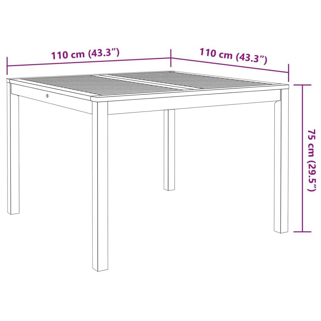 Ensemble de 5 pcs table de jardin avec chaises - mobilier de jardin Bois d'acacia solide-JU2726 - Image 9