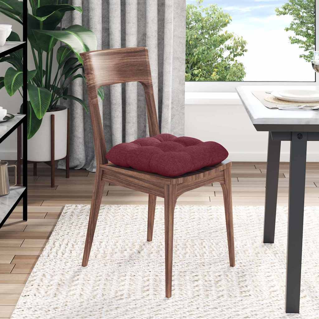 Lot de 4 Coussins de Chaise Tissu Housse Amovible pour Salle à Manger Bordeaux 45x45 cm – ComfortXL Outdoor Living - Image 4