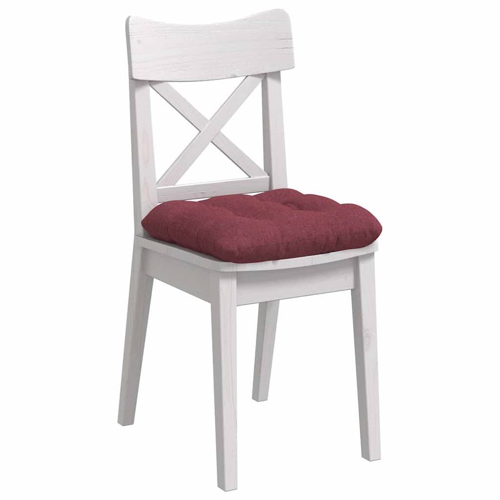 Lot de 4 Coussins de Chaise Tissu Housse Amovible pour Salle à Manger Bordeaux 45x45 cm – ComfortXL Outdoor Living - Image 3