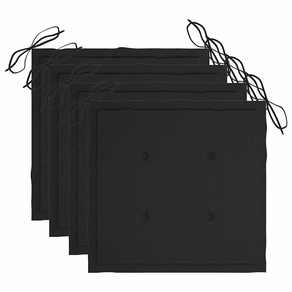 ComfortXL - Ensemble de 4 Chaises de Jardin Grises en Bois d'Acacia avec Coussins Noir – ComfortXL Outdoor Living - Image 7