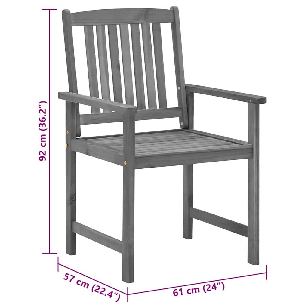 ComfortXL - Ensemble de 4 Chaises de Jardin Grises en Bois d'Acacia avec Coussins Noir – ComfortXL Outdoor Living - Image 5