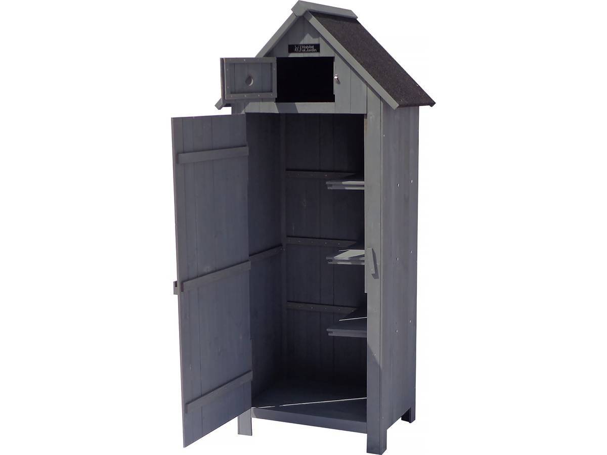 Armoire De Jardin "cabanon" - 77 X 54.5 X 179 Cm - Anthracite -habitat Et Jardin - Image 3
