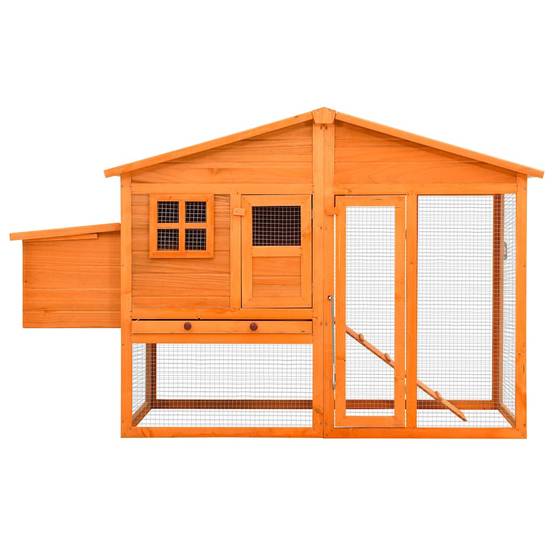 ComfortXL - Grand poulailler bois de sapin avec nichoir et parc extérieur Brun – ComfortXL Outdoor Living - Image 2