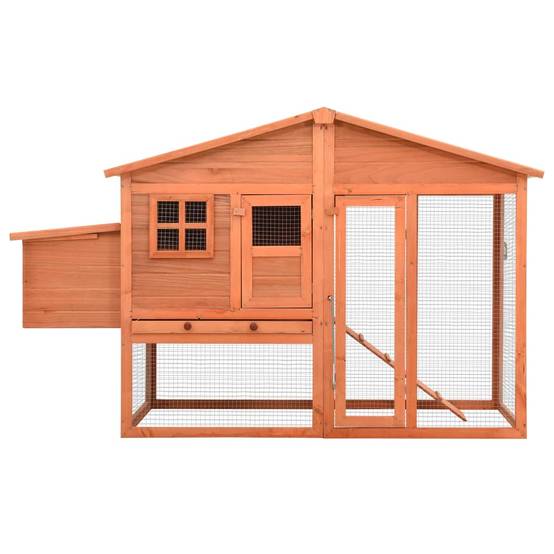 ComfortXL - Grand poulailler bois de sapin avec nichoir et parc extérieur Brun – ComfortXL Outdoor Living - Image 3