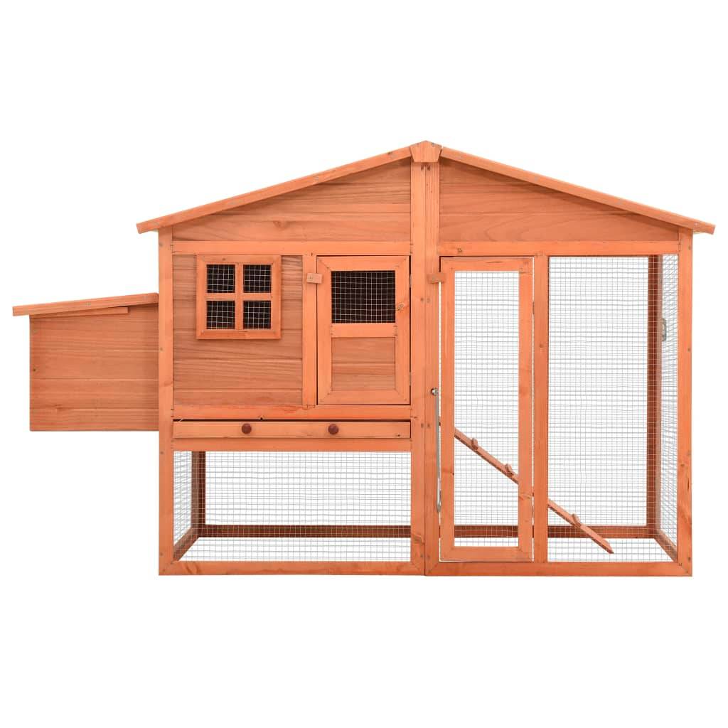 ComfortXL - Grand poulailler bois de sapin avec nichoir et parc extérieur Brun – ComfortXL Outdoor Living - Image 3