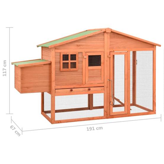 ComfortXL - Grand poulailler bois de sapin avec nichoir et parc extérieur Brun – ComfortXL Outdoor Living - Image 9