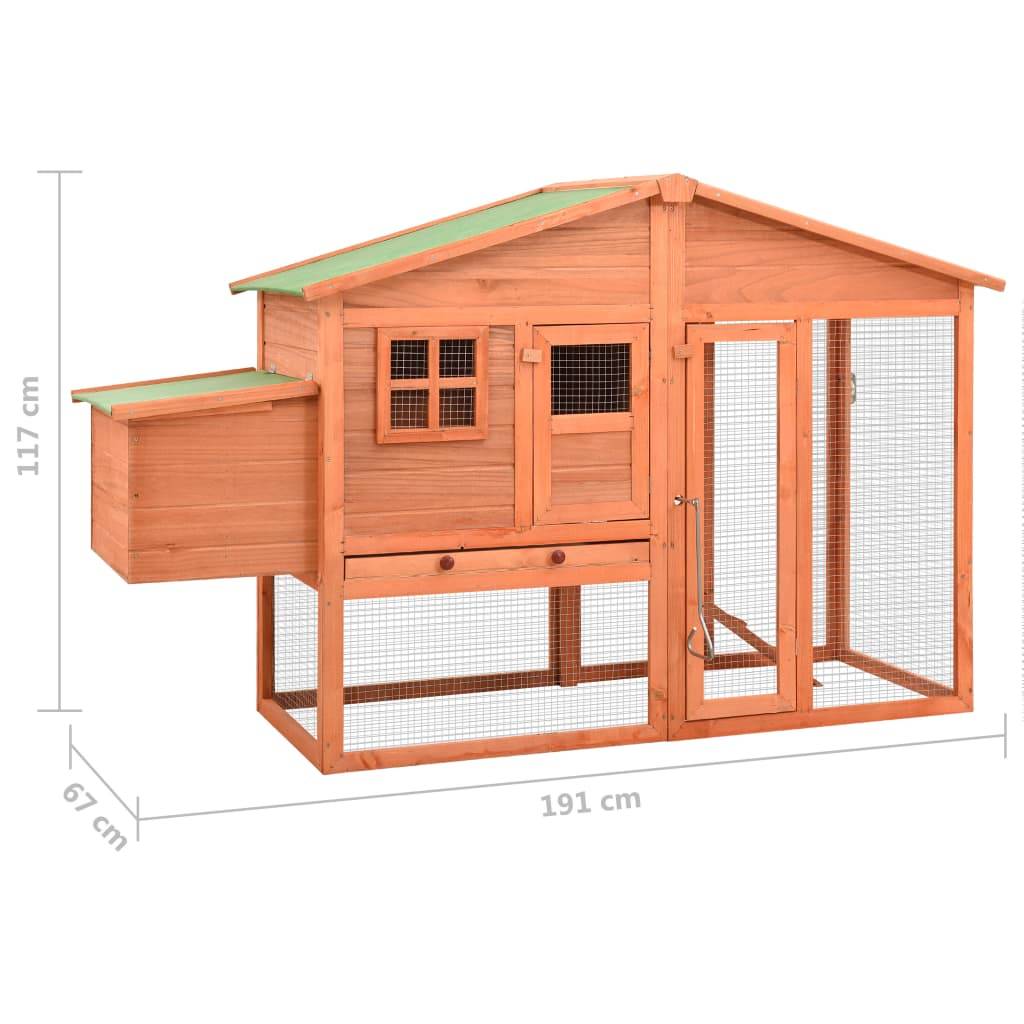 ComfortXL - Grand poulailler bois de sapin avec nichoir et parc extérieur Brun – ComfortXL Outdoor Living - Image 9