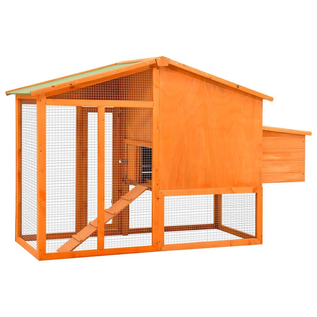 ComfortXL - Grand poulailler bois de sapin avec nichoir et parc extérieur Brun – ComfortXL Outdoor Living - Image 4