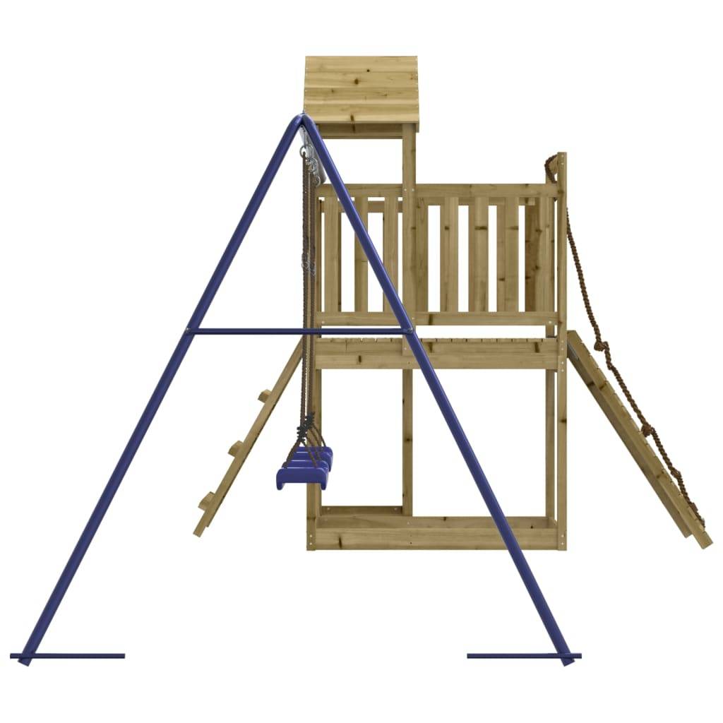 Helloshop26 - Aire de jeux d'extérieur balançoires toboggan portiques robuste jeux jardin 357 x 248 x 214 cm bois de pin imprégné - Image 5