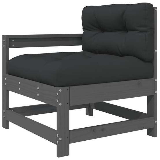 Vidaxl - Chaise de jardin avec coussins gris bois de pin massif vidaXL 825571 - Image 2