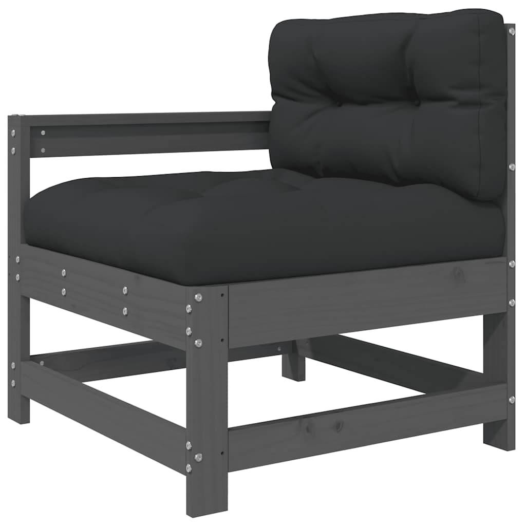 Vidaxl - Chaise de jardin avec coussins gris bois de pin massif vidaXL 825571 - Image 2