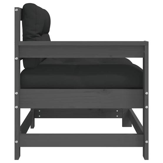 Vidaxl - Chaise de jardin avec coussins gris bois de pin massif vidaXL 825571 - Image 6