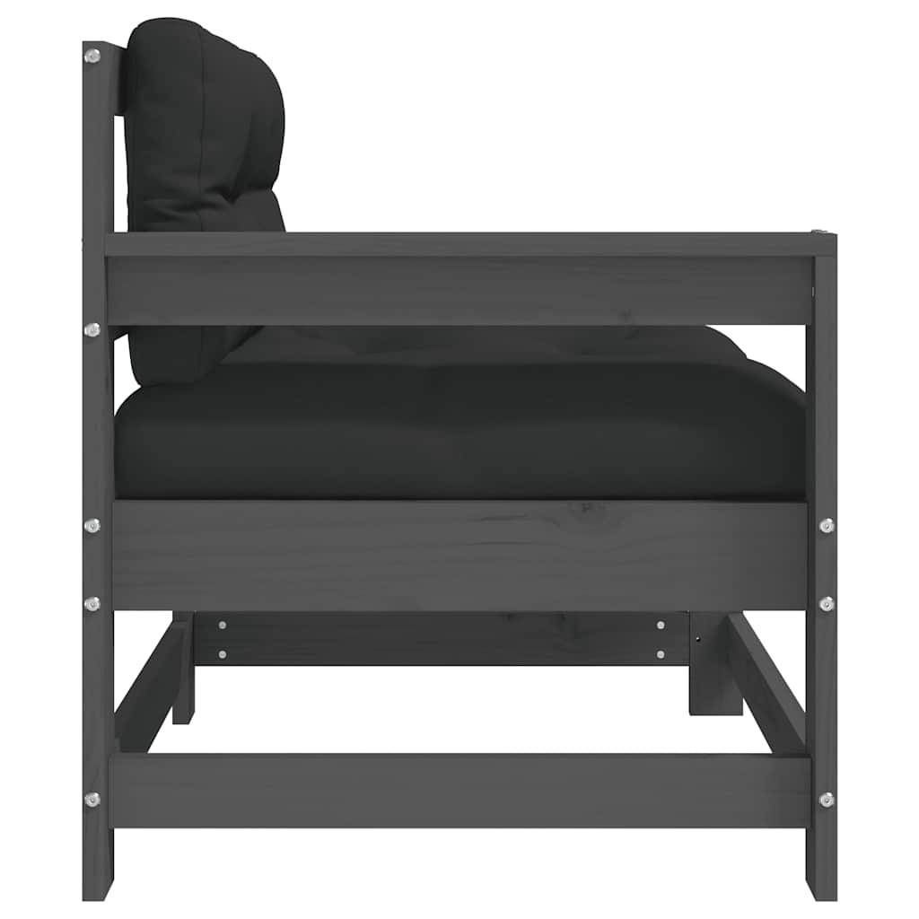 Vidaxl - Chaise de jardin avec coussins gris bois de pin massif vidaXL 825571 - Image 6
