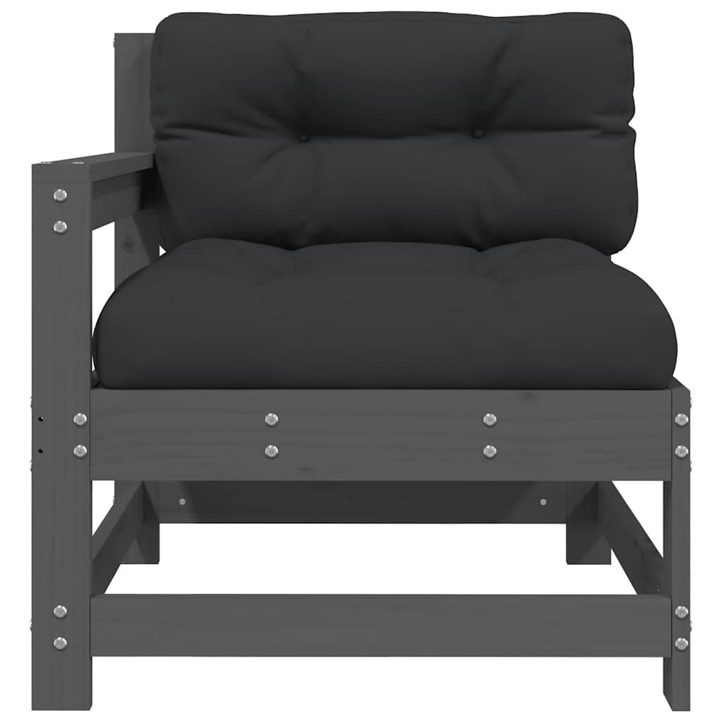 Vidaxl - Chaise de jardin avec coussins gris bois de pin massif vidaXL 825571 - Image 9