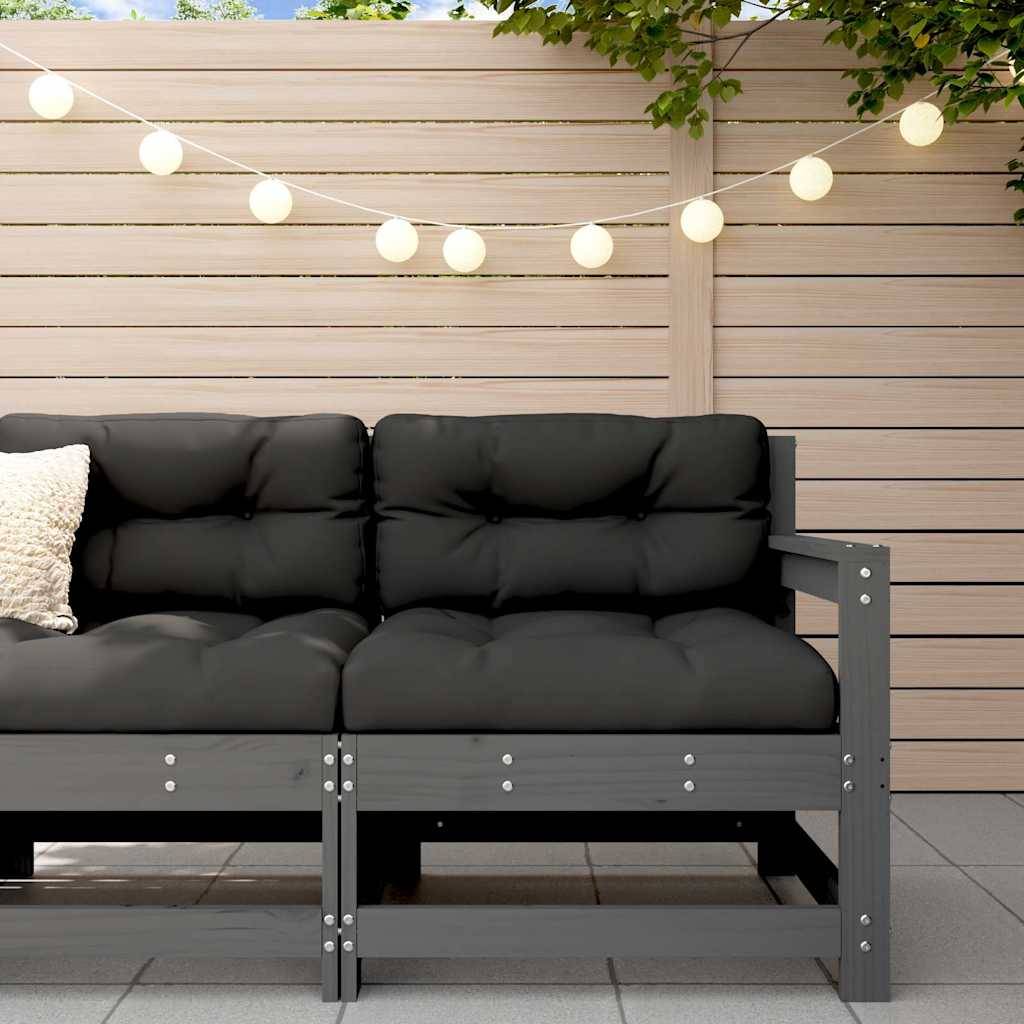 Vidaxl - Chaise de jardin avec coussins gris bois de pin massif vidaXL 825571 - Image 1