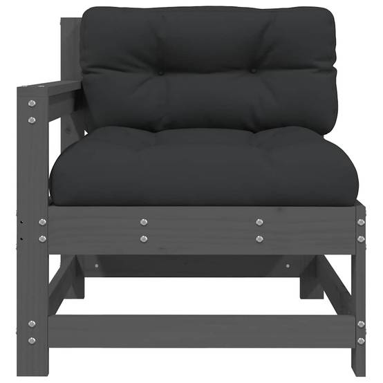 Vidaxl - Chaise de jardin avec coussins gris bois de pin massif vidaXL 825571 - Image 4
