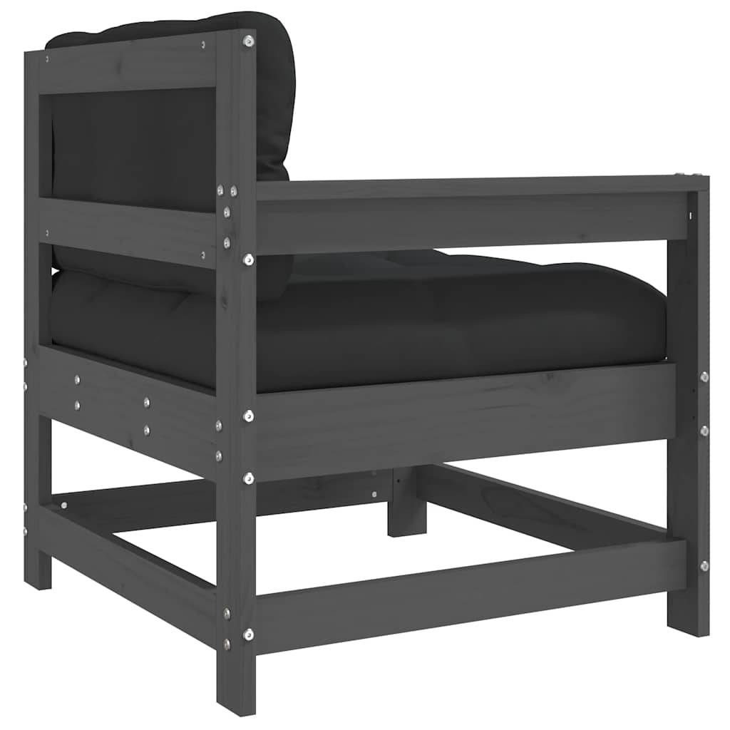 Vidaxl - Chaise de jardin avec coussins gris bois de pin massif vidaXL 825571 - Image 7