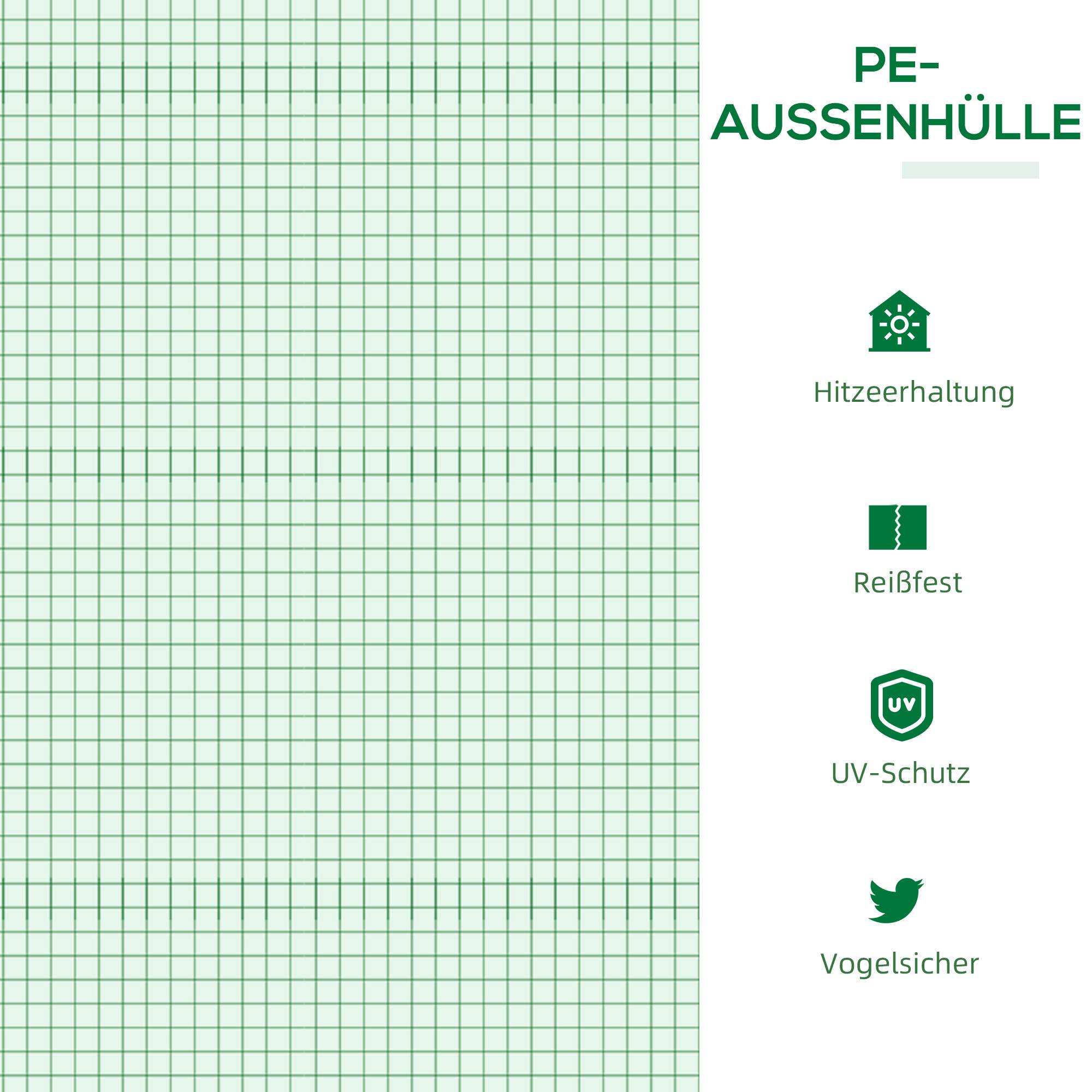 Serre de forçage acier PE plantes légumes protection hiver 120x60x60cm vert - ComfortXL Outdoor Living - Image 6