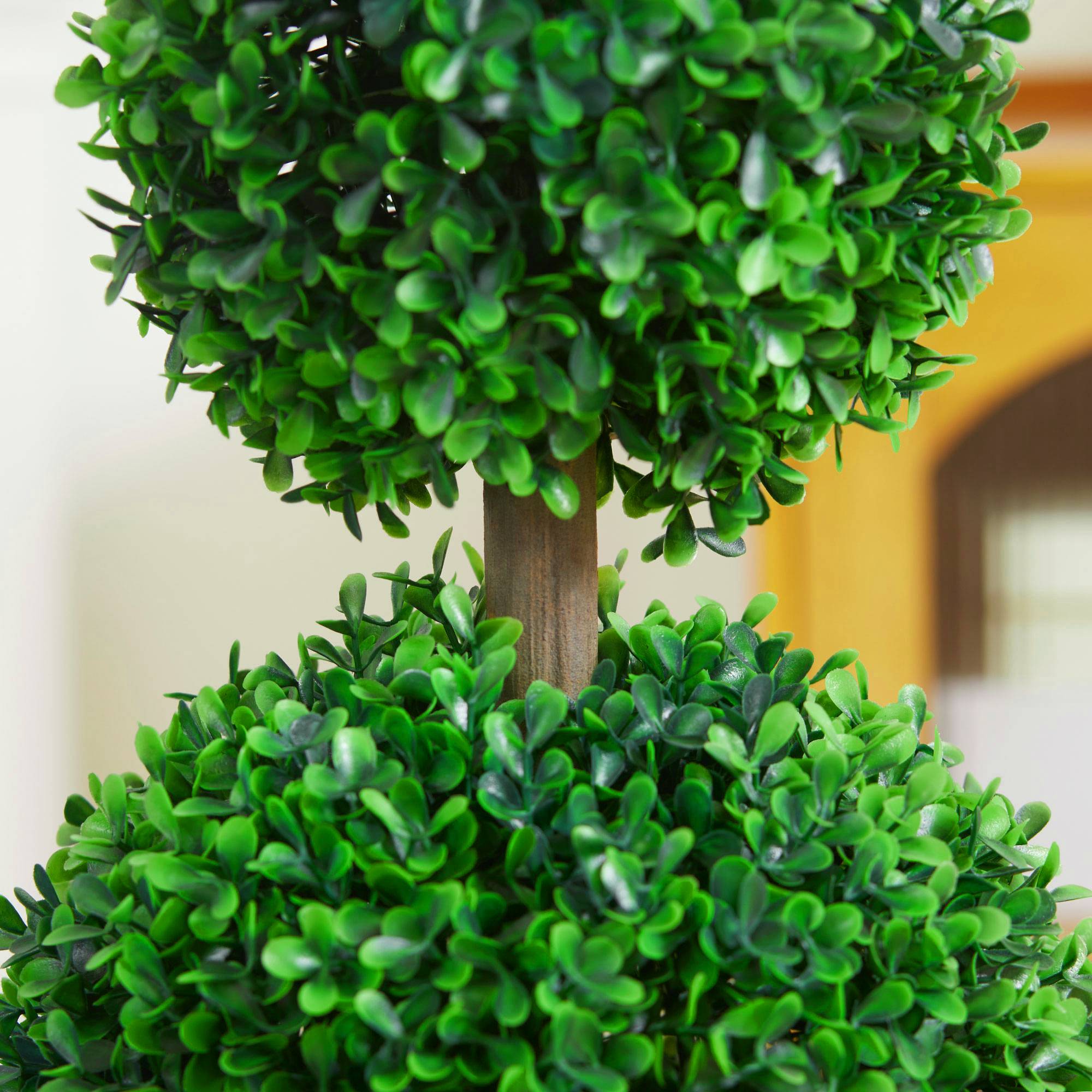 Lot de 2 buis artificiels double boules PE décoration bucolique 60cm vert - ComfortXL Outdoor Living - Image 10