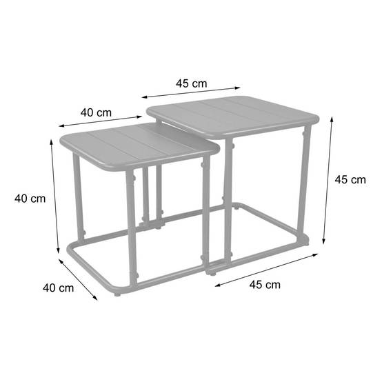 sweeek - Table gigogne extérieure carrée en acier 45cm beige - Amélia | sweeek - Image 4