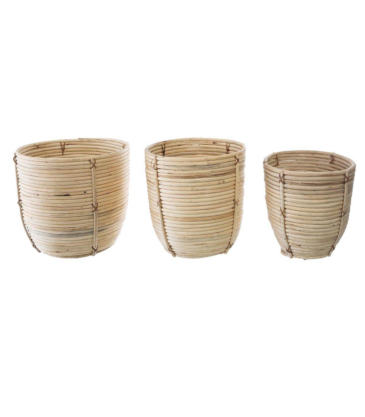Lot de 3 Pots de fleurs en Rotin - Image 1