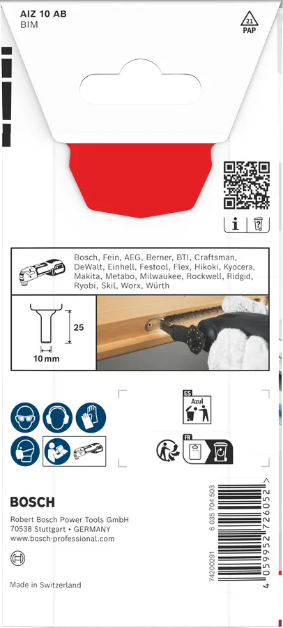 Bosch Professional - Lame pour coupe plongeante PRO AIZ 10 AB - Pour outils oscillants multi-fonctions - BOSCH - 2608669253 - Image 3