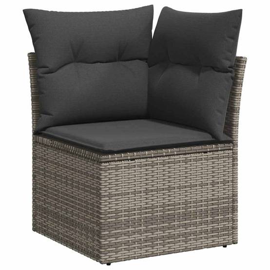 Salon de jardin 6 places en polyrotin Gris modulable avec table et coussins – ComfortXL Outdoor Living - Image 6