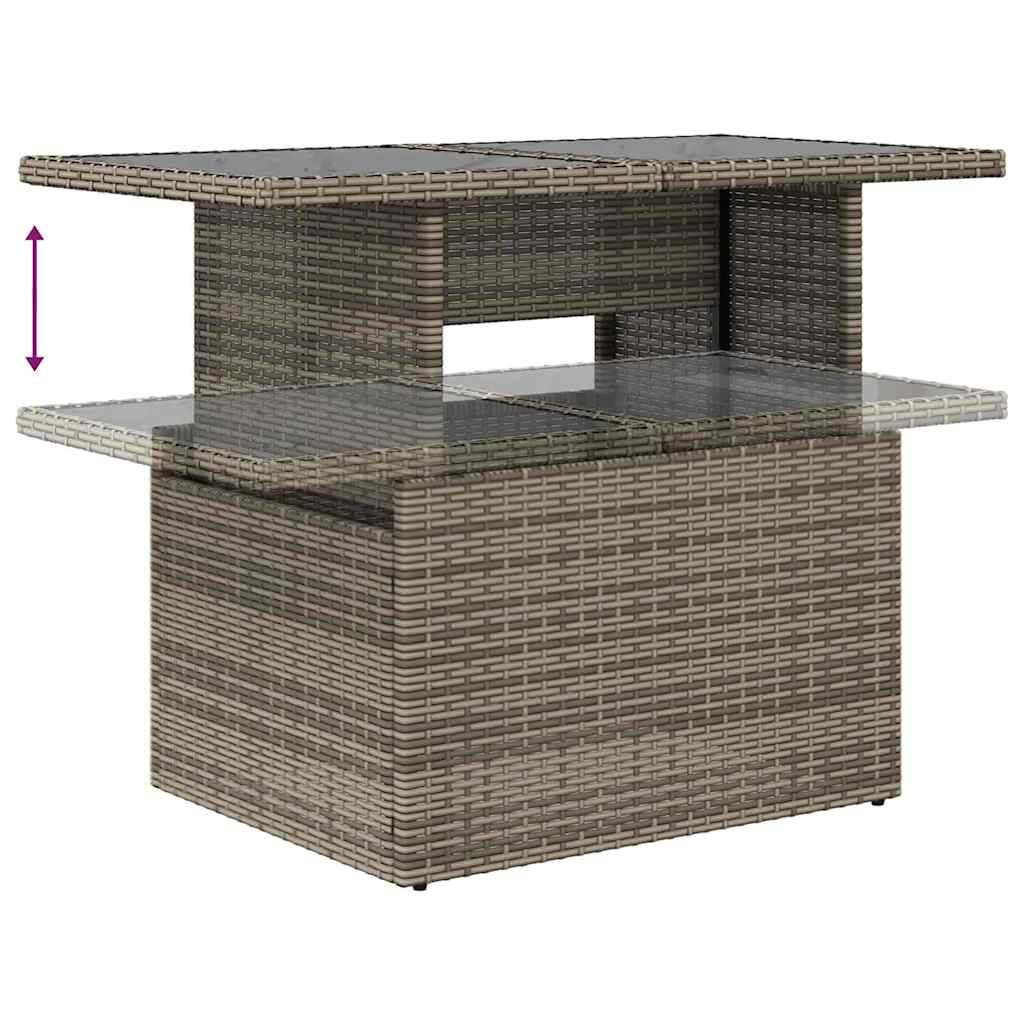 Salon de jardin 6 places en polyrotin Gris modulable avec table et coussins – ComfortXL Outdoor Living - Image 8