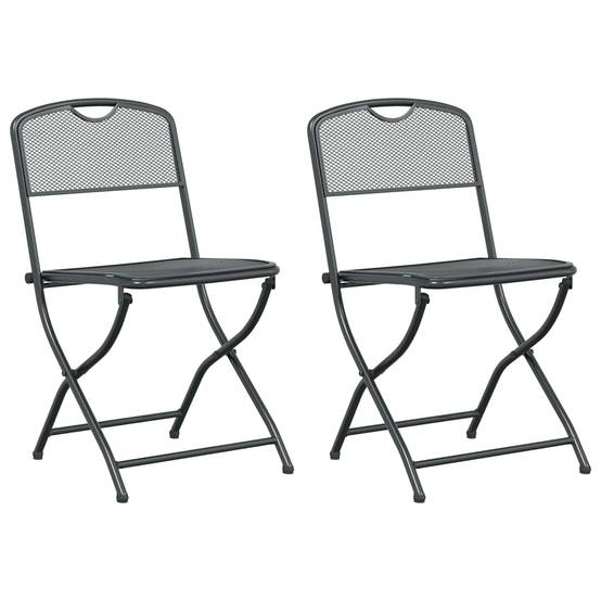 Chaises de jardin 2 pcs Fer Anthracite 52,5 x 46 x 82 cm - PANGIVO - Image 2
