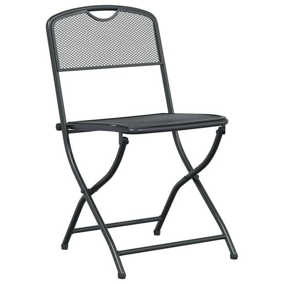 Chaises de jardin 2 pcs Fer Anthracite 52,5 x 46 x 82 cm - PANGIVO - Image 3