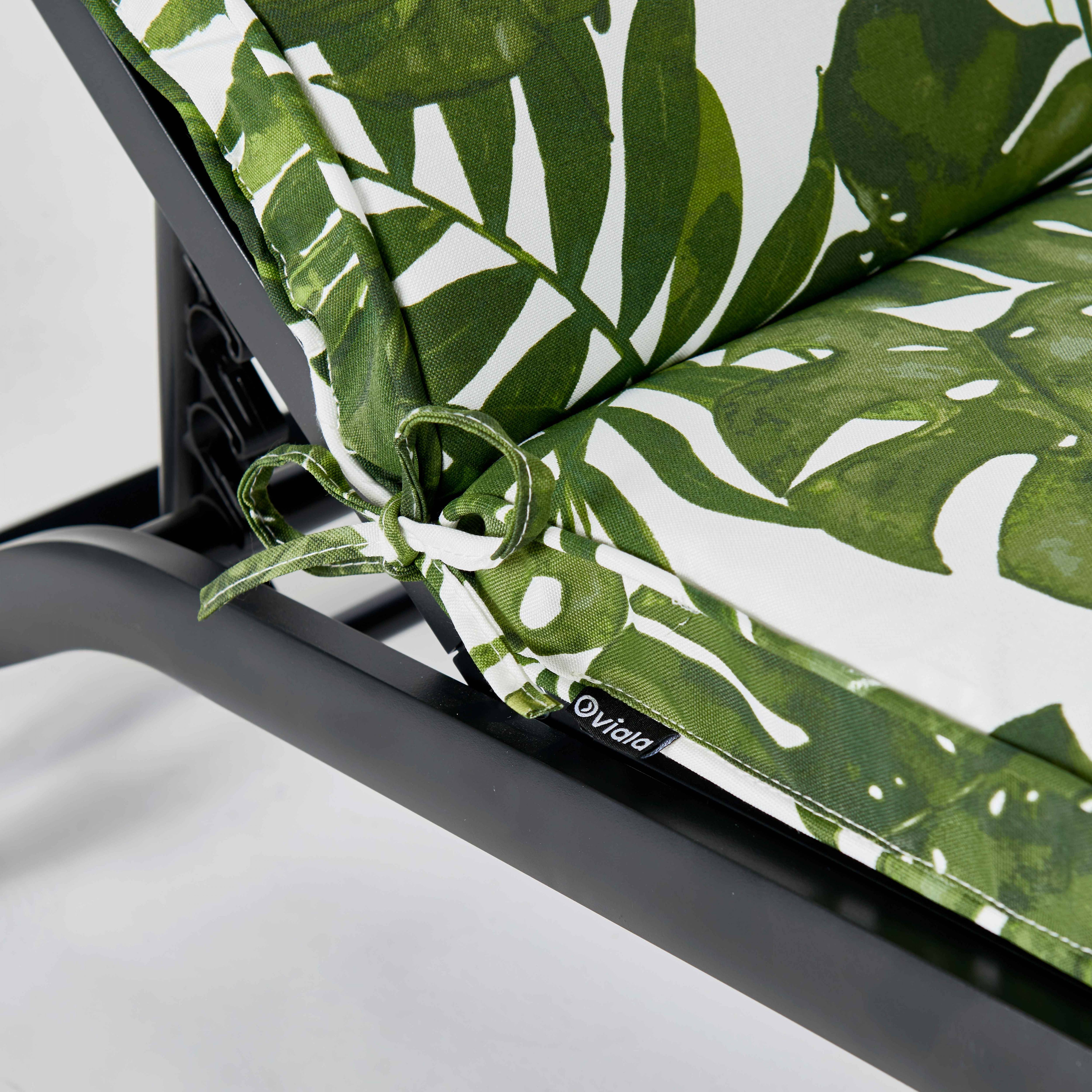 Oviala - Coussin bain de soleil polyester blanc et vert 186 x 60 x 5 cm Corboda - Oviala - Image 4