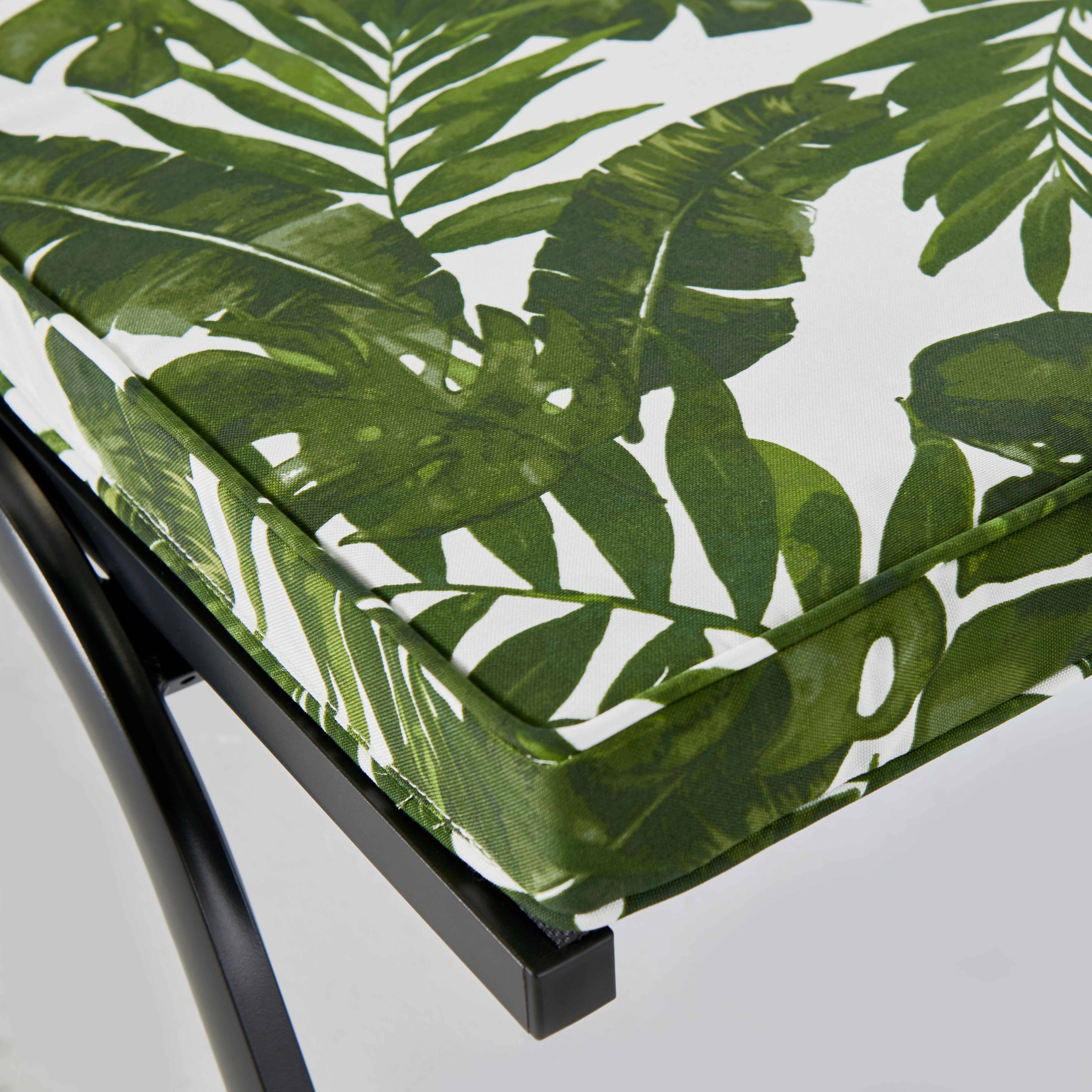 Oviala - Coussin bain de soleil polyester blanc et vert 186 x 60 x 5 cm Corboda - Oviala - Image 5