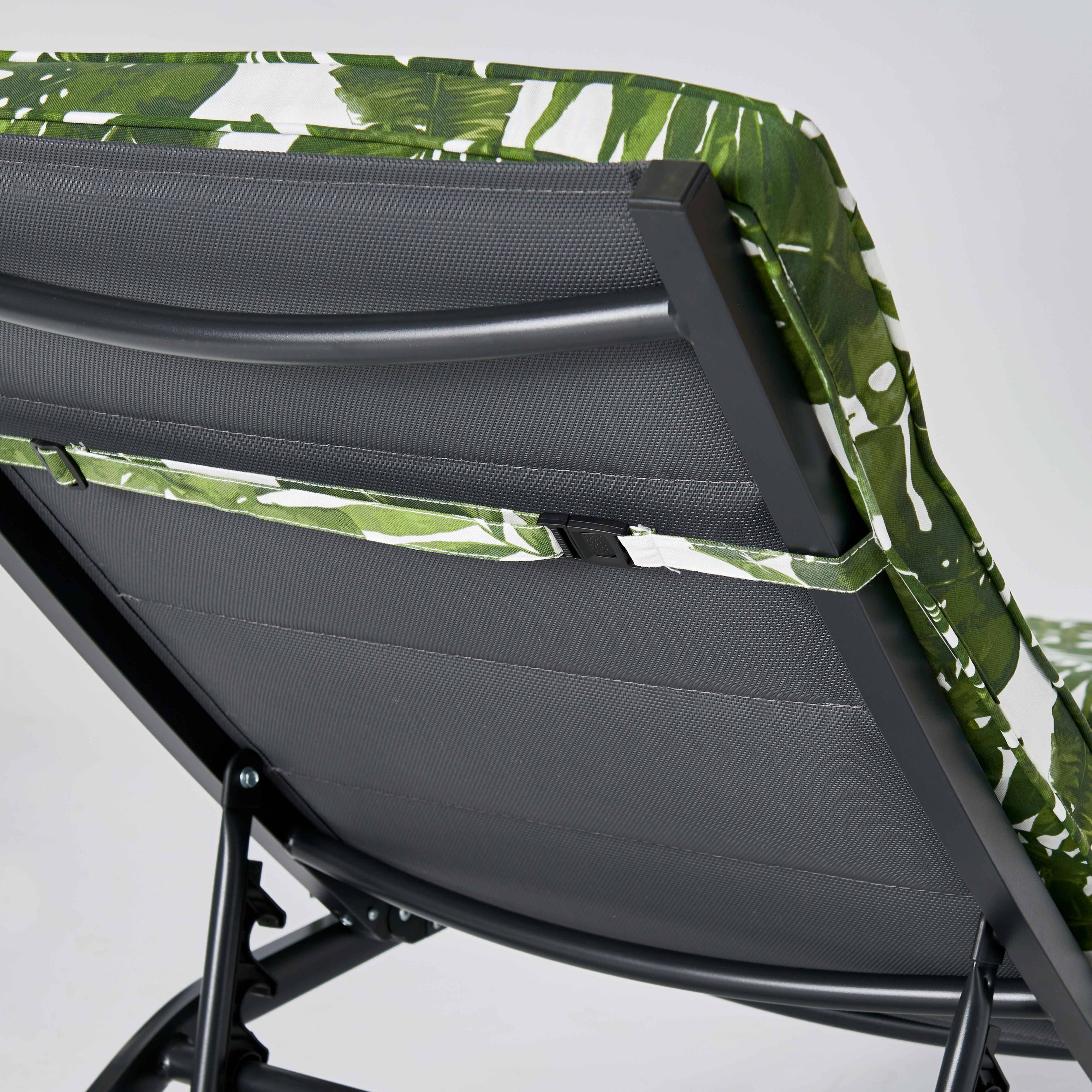 Oviala - Coussin bain de soleil polyester blanc et vert 186 x 60 x 5 cm Corboda - Oviala - Image 6