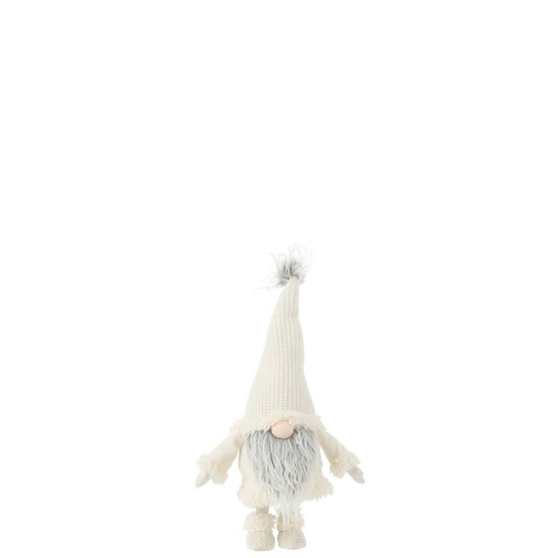 Lutin en textile blanc 28x17x59 cm - J-Line
