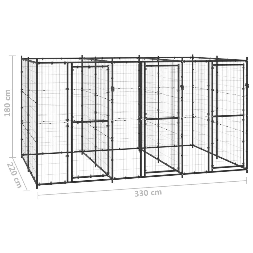 Vidaxl - Chenil extérieur Acier 7,26 m² vidaXL 3082261 - Image 3
