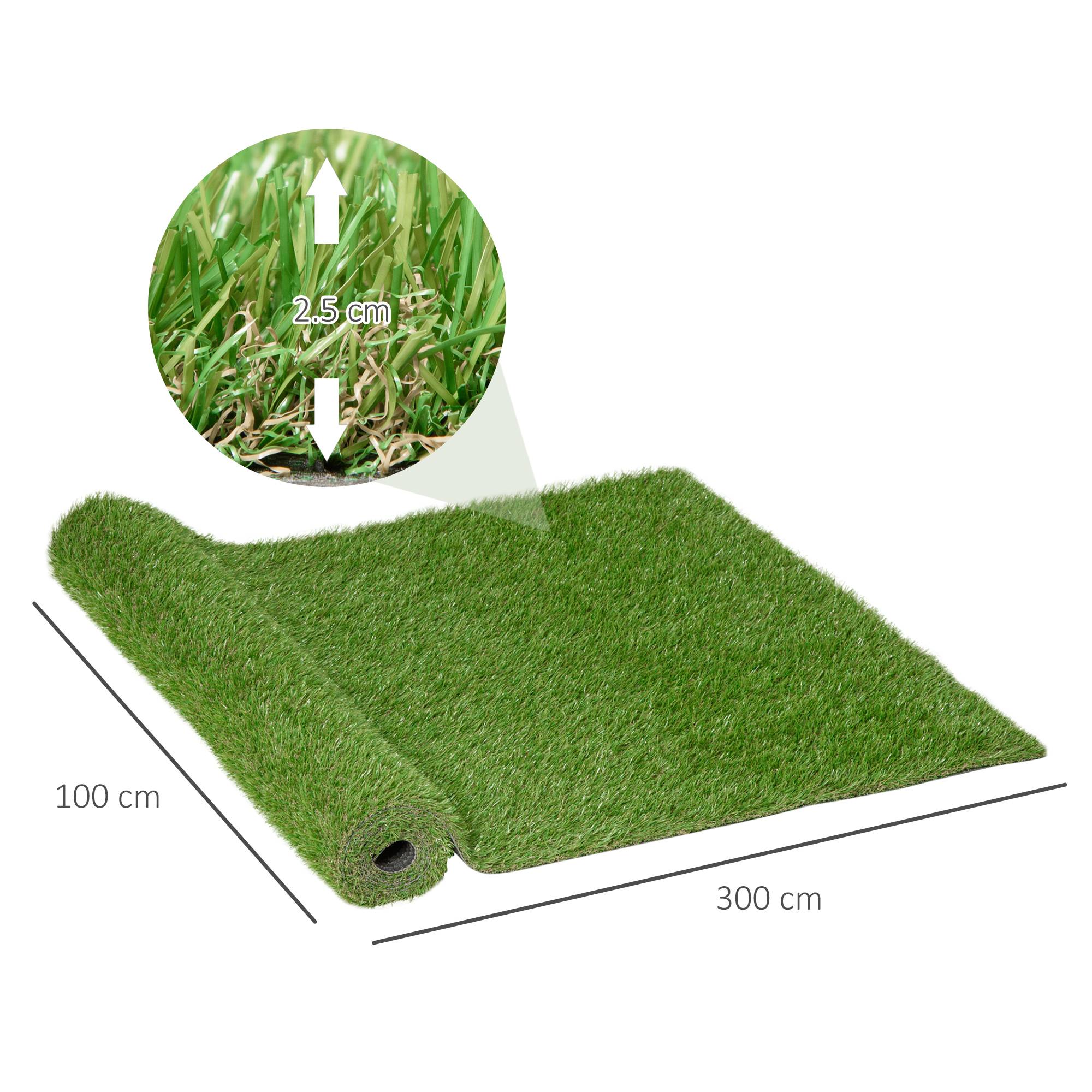 ComfortXL - Gazon synthétique en fibres souples 300 x 100 cm vert pour jardin terrasse drainage rapide - ComfortXL Outdoor Living - Image 5