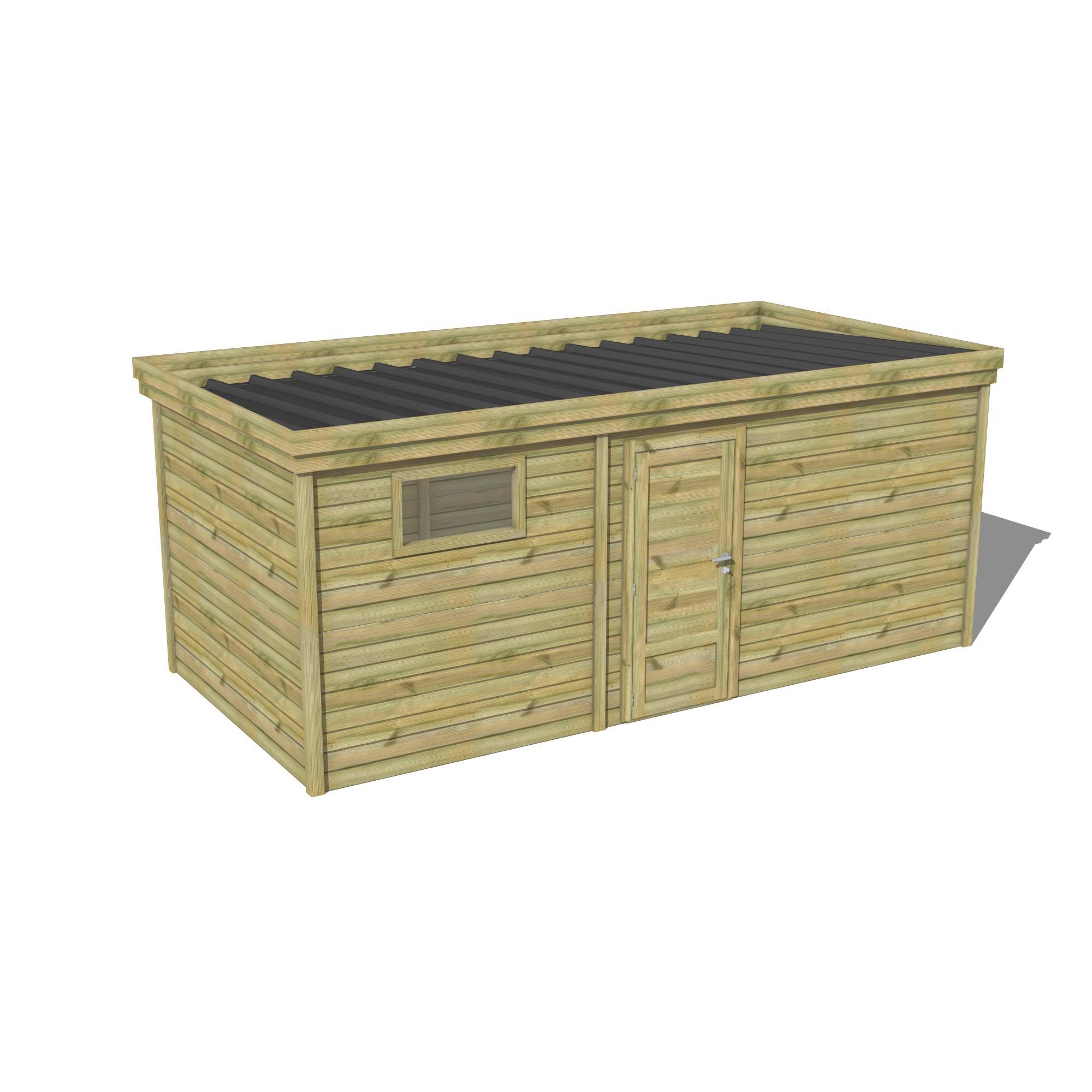 Abri Français - ABRI DE JARDIN bois Pin traité autoclave 27mm - 5,495x2,64m / 15m2 - Bac acier - Abri Français