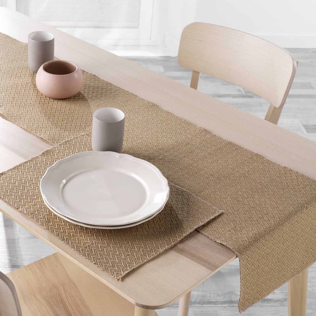 Chemin de Table en Jute "Modalie" 35x140cm Beige - Image 2