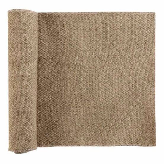 Chemin de Table en Jute "Modalie" 35x140cm Beige - Image 1