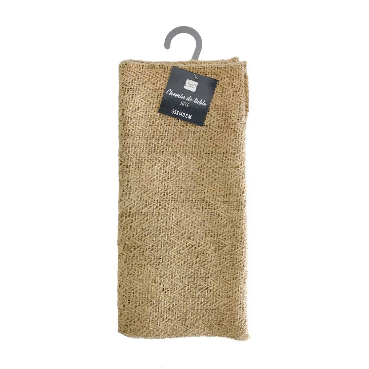Chemin de Table en Jute "Modalie" 35x140cm Beige - Image 4
