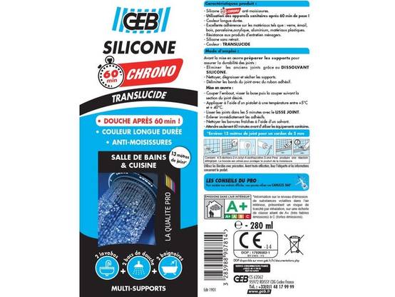 Joint silicone d'étanchéité, cuisine et bain 890781, transparent, 280 ml - Image 1