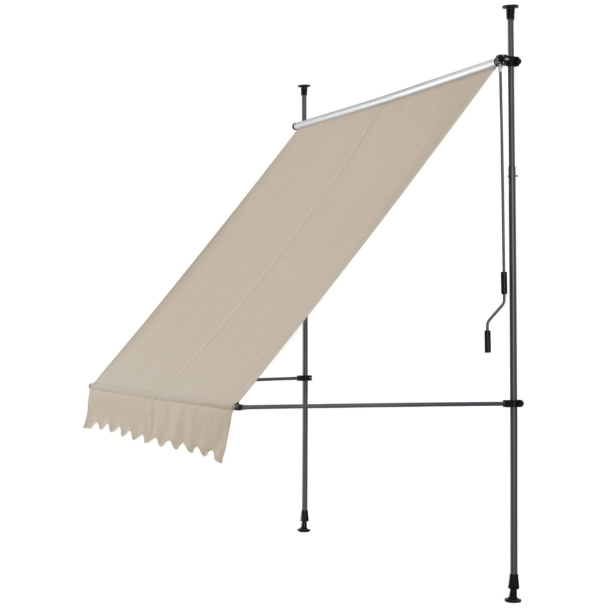 Brise-soleil métal et polyester hauteur variable 150 x 120 x 200-300 cm sable - Image 1
