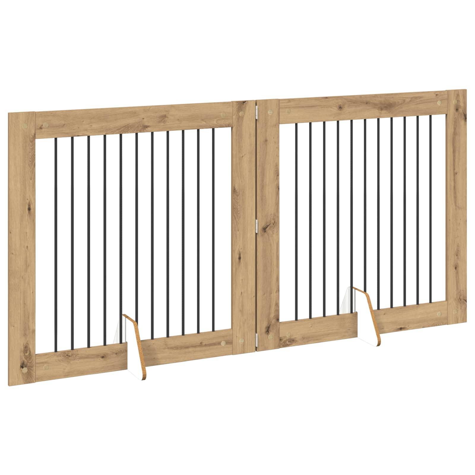 ComfortXL - Barrière chien bois ingénierie intérieur protection pliable chêne artisanal 200x100cm - ComfortXL Outdoor Living - Image 3