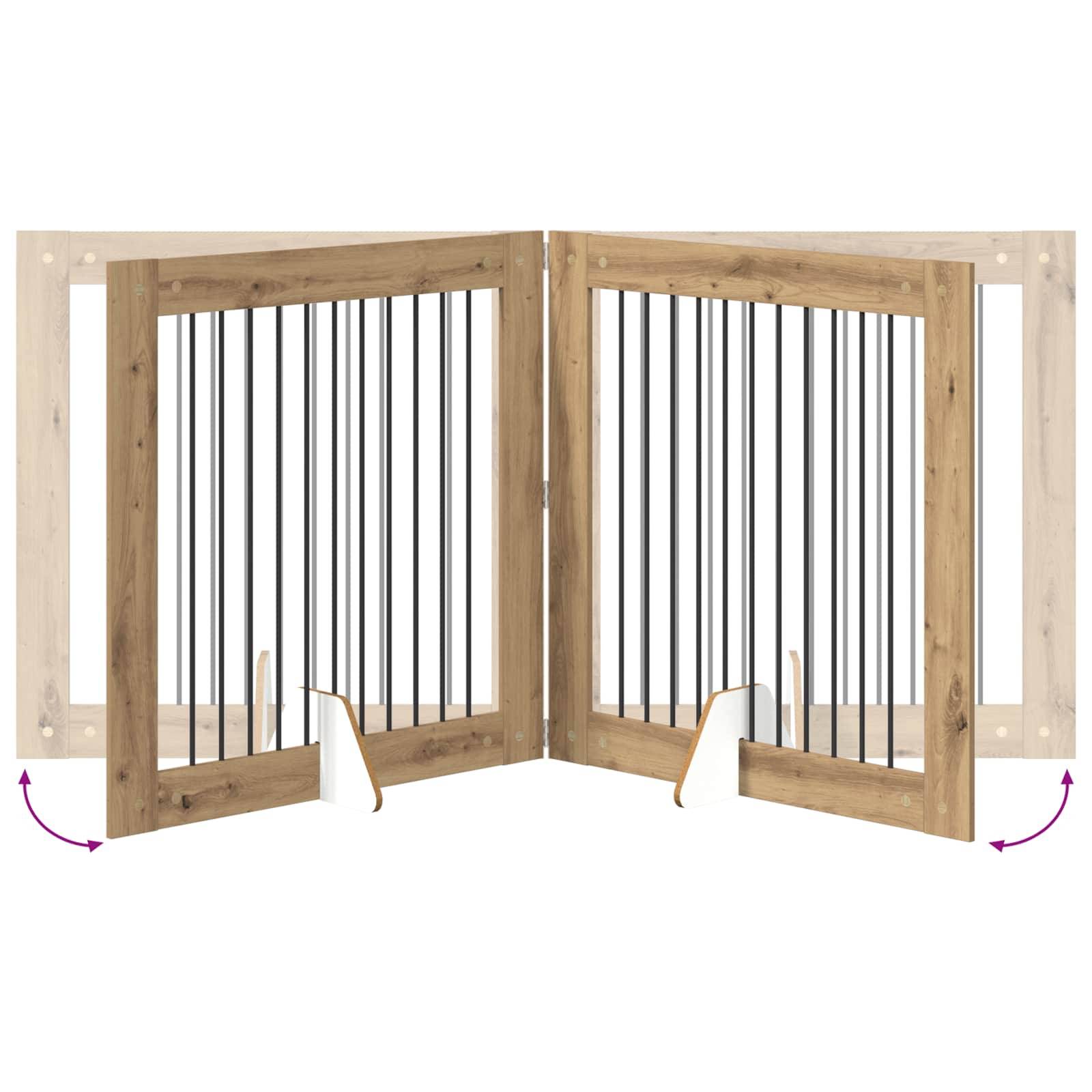 ComfortXL - Barrière chien bois ingénierie intérieur protection pliable chêne artisanal 200x100cm - ComfortXL Outdoor Living - Image 7