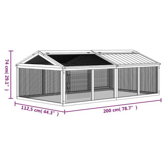Vidaxl - Enclos animaux moka 200x112,5x74 cm bois massif de pin vidaXL 172301 - Image 3