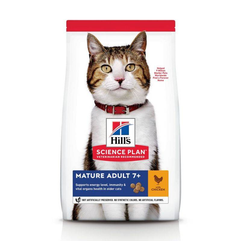 CROQUETTES CHAT SCIENCE PLAN ADULT MATURE 7+ POULET - HILL'S 10 kg - Image 1